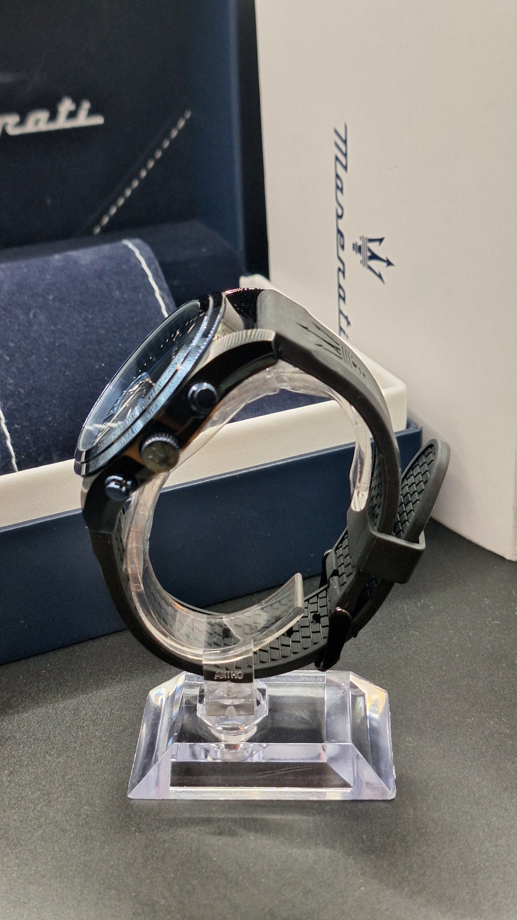 Maserati Traguardo Mens Blue Watch With Black Silicone Strap -  R8871612006