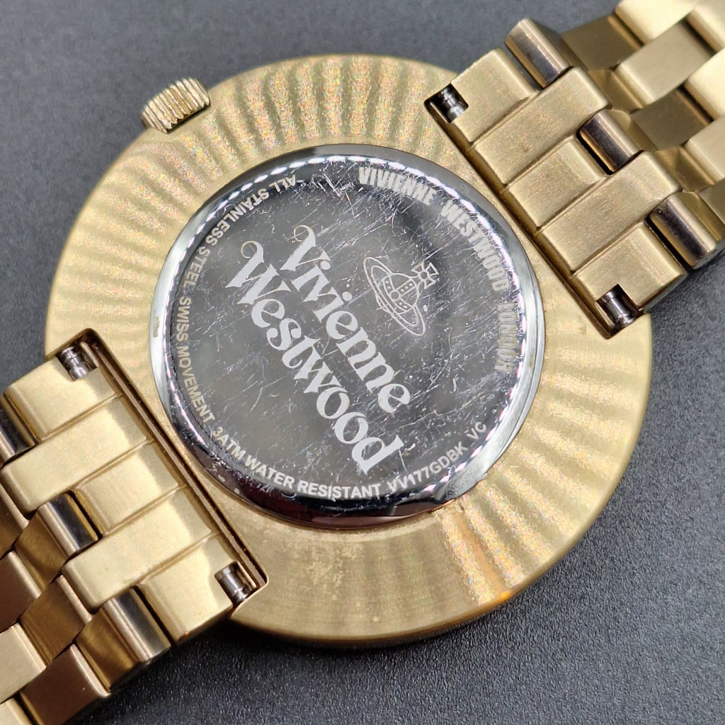 Vivienne Westwood Lexington Mens Gold Watch With Black Dial - VV177GDBK