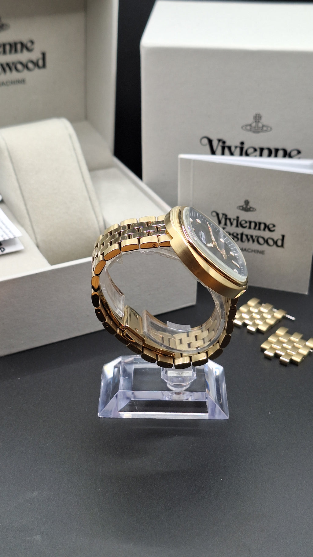 Vivienne Westwood Lexington Mens Gold Watch With Black Dial - VV177GDBK
