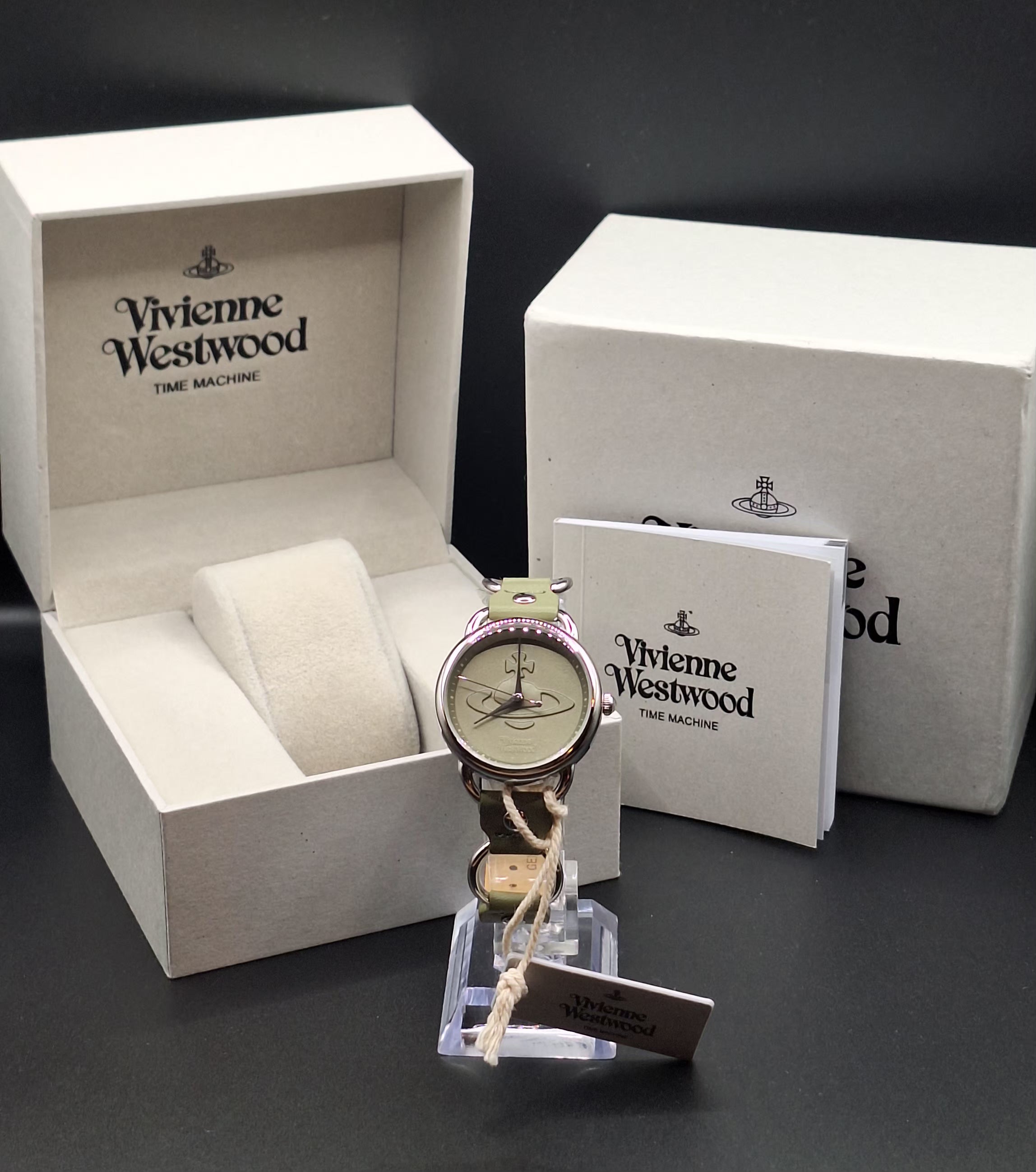 Vivienne Westwood Carnaby Ladies Olive Green Watch With Silver Loops - VV163OLSL