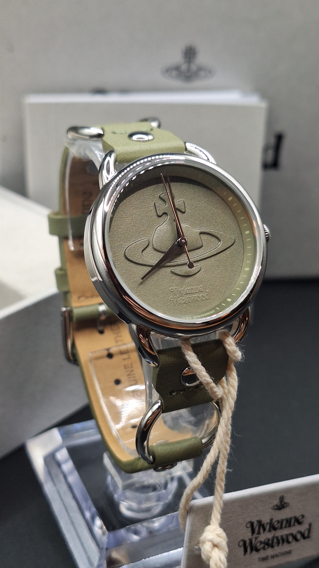 Vivienne Westwood Carnaby Ladies Olive Green Watch With Silver Loops - VV163OLSL