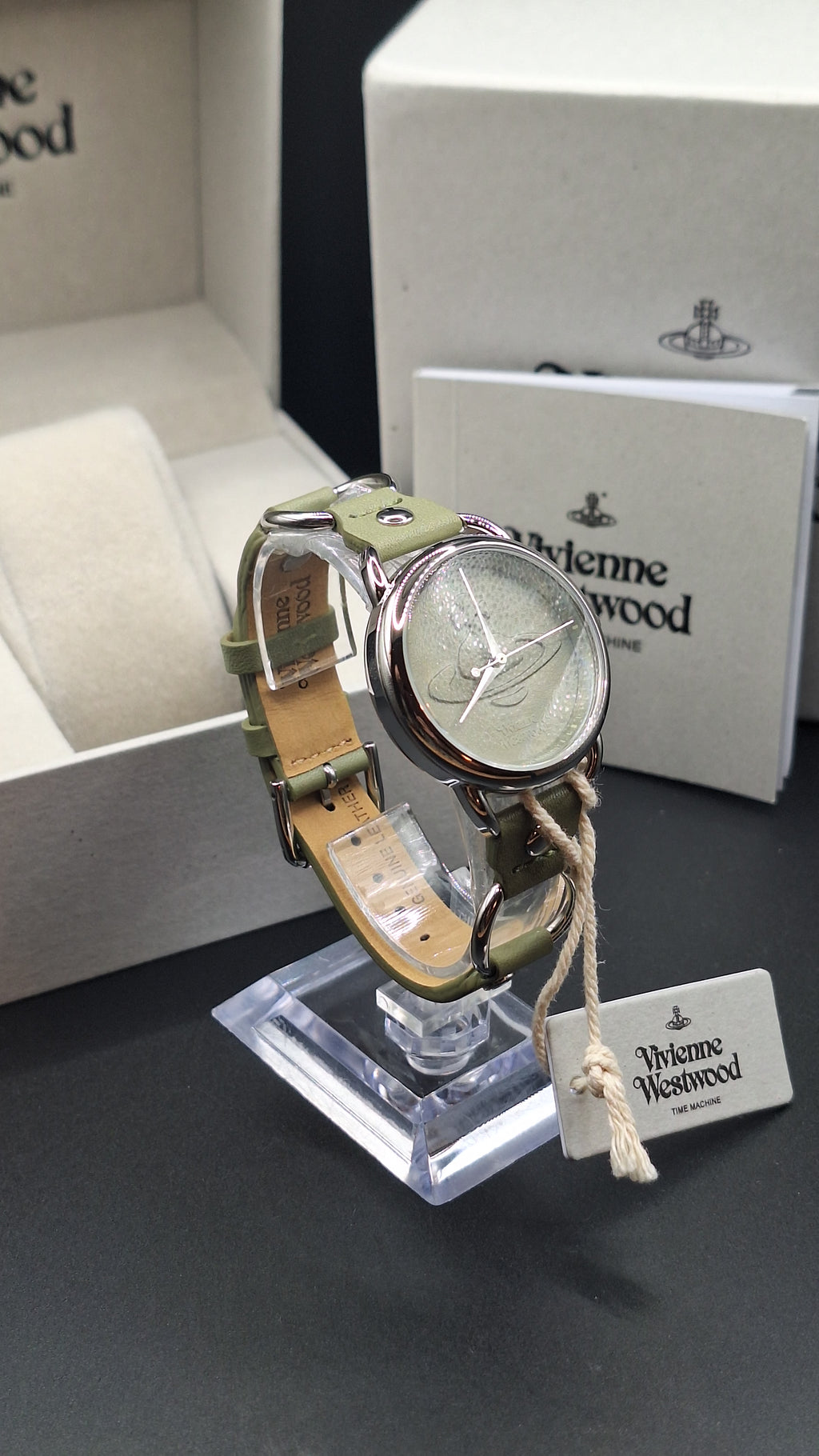 Vivienne Westwood Carnaby Ladies Olive Green Watch With Silver Loops - VV163OLSL