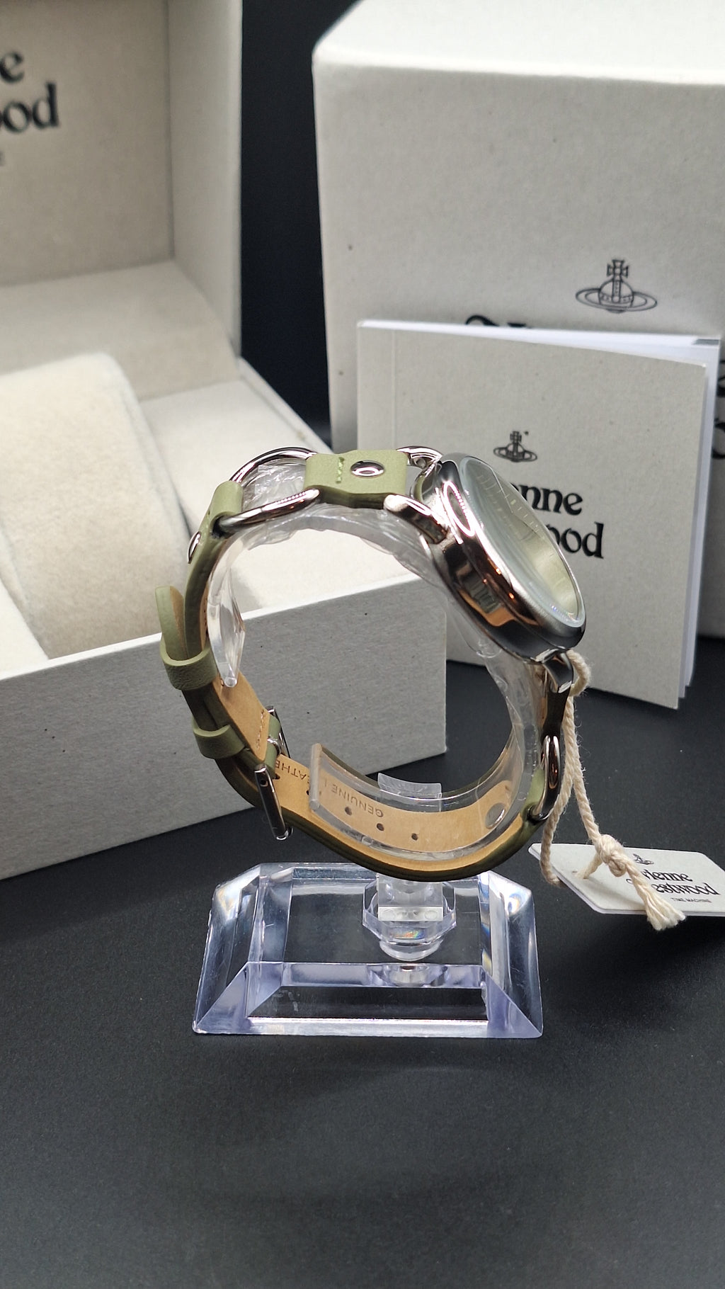 Vivienne Westwood Carnaby Ladies Olive Green Watch With Silver Loops - VV163OLSL