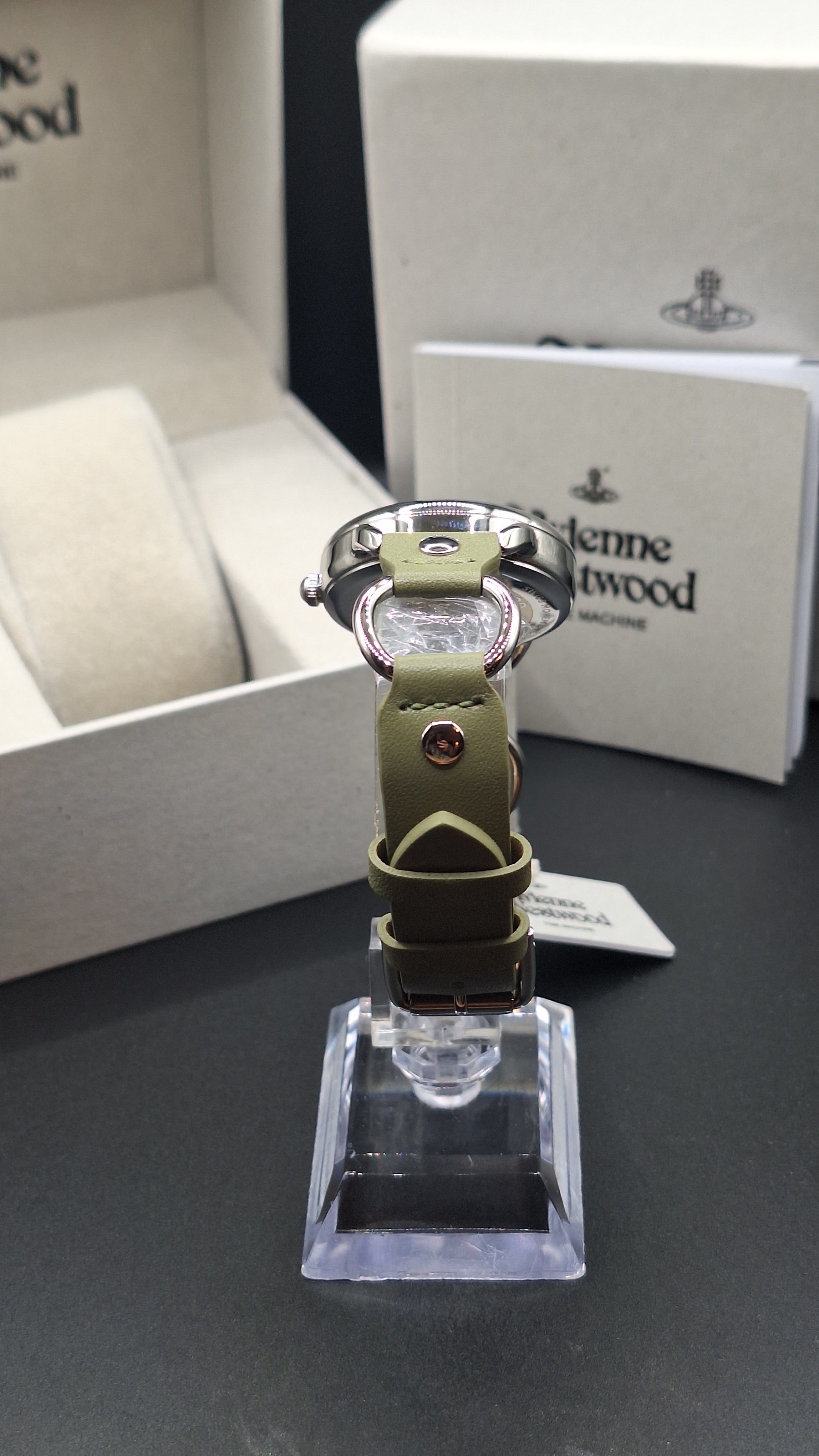 Vivienne Westwood Carnaby Ladies Olive Green Watch With Silver Loops - VV163OLSL