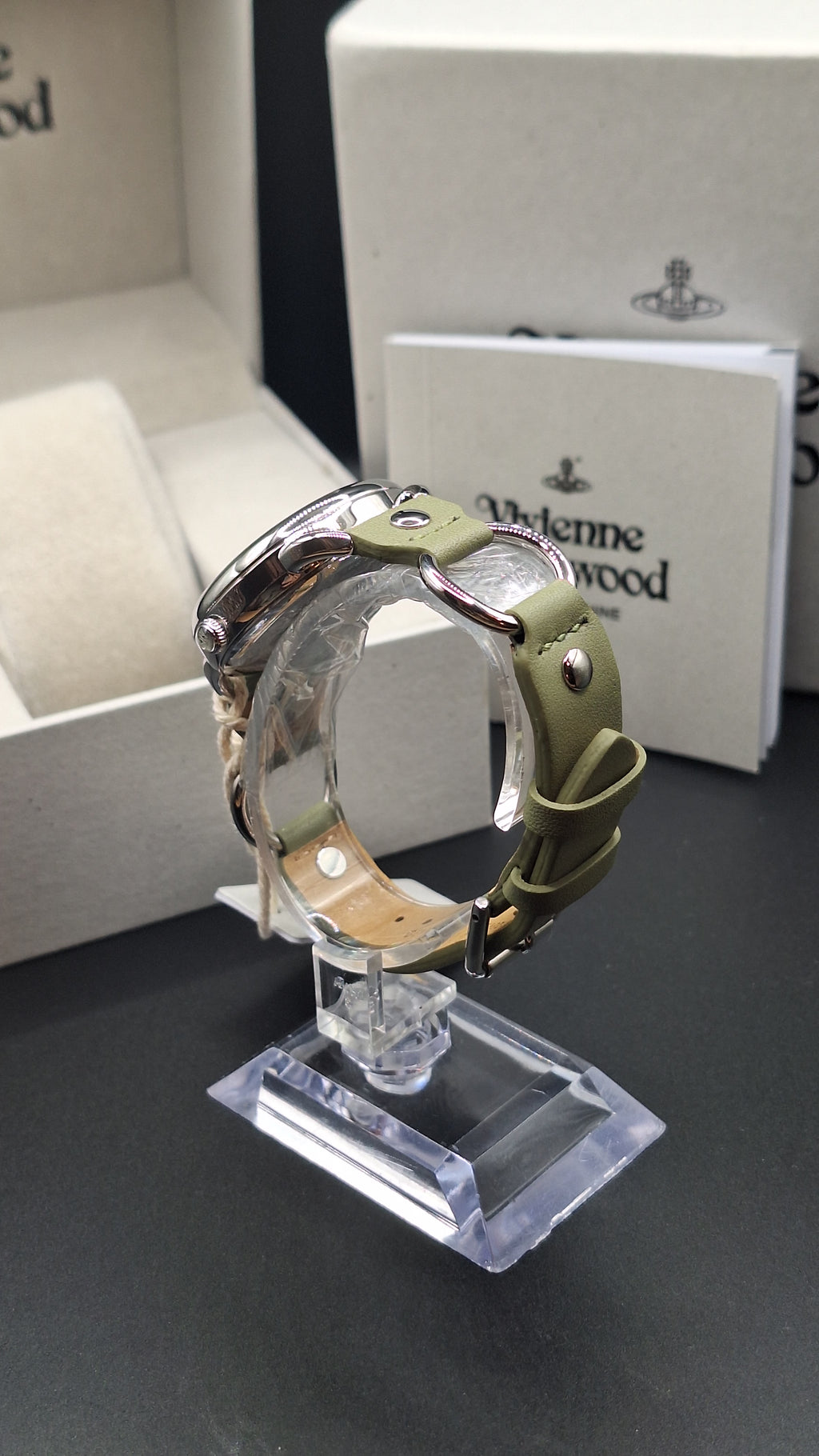 Vivienne Westwood Carnaby Ladies Olive Green Watch With Silver Loops - VV163OLSL