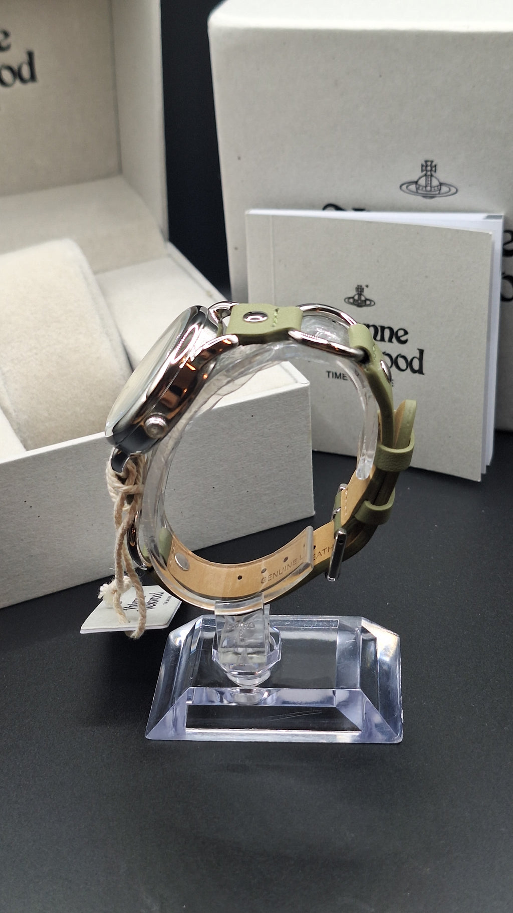 Vivienne Westwood Carnaby Ladies Olive Green Watch With Silver Loops - VV163OLSL