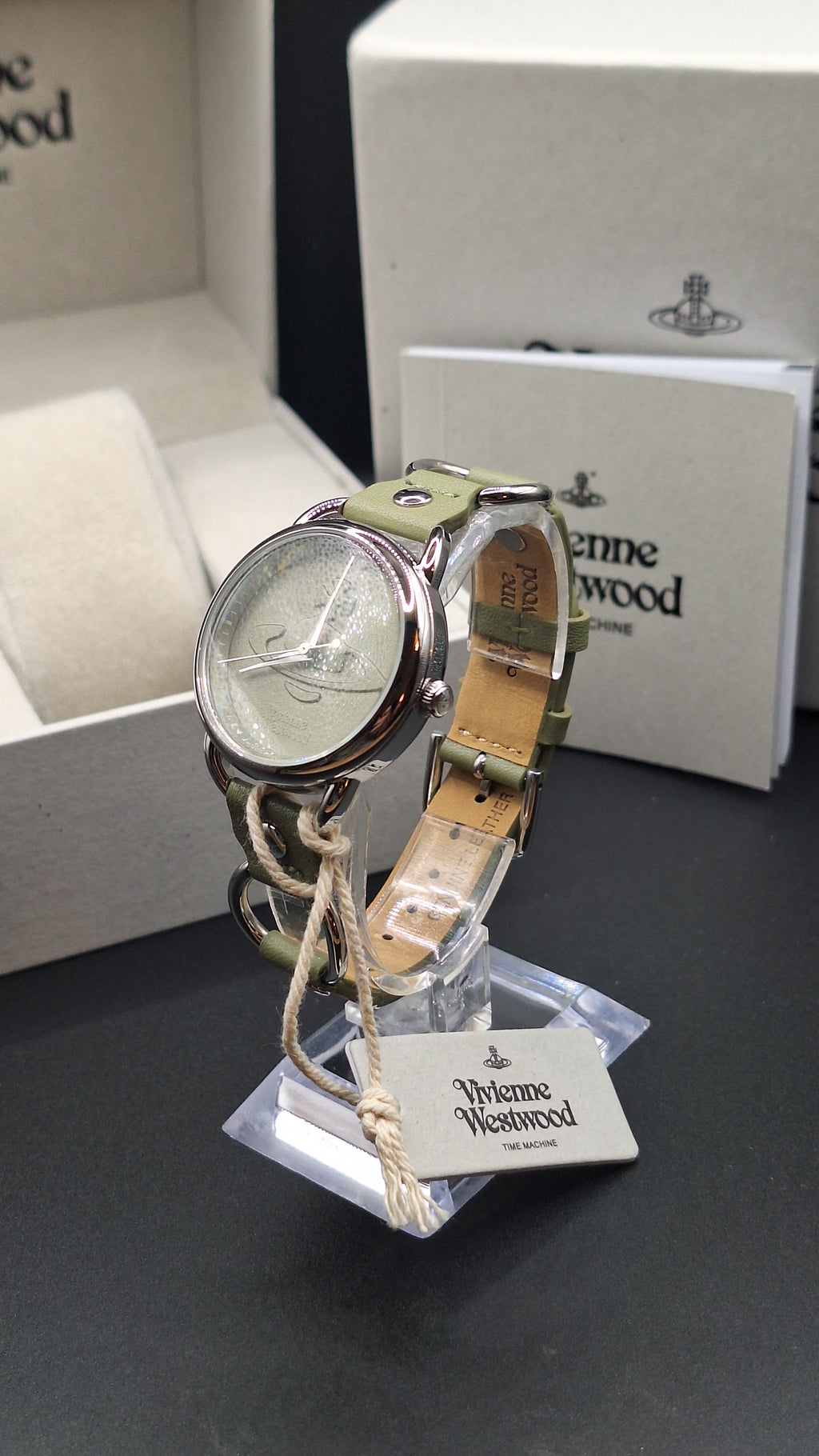 Vivienne Westwood Carnaby Ladies Olive Green Watch With Silver Loops - VV163OLSL