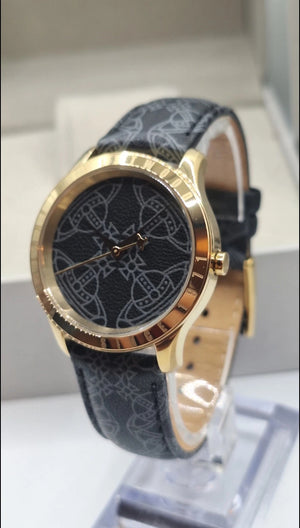Vivienne Westwood Berkeley Womens Black Watch With Leather Strap - VV268GDBK