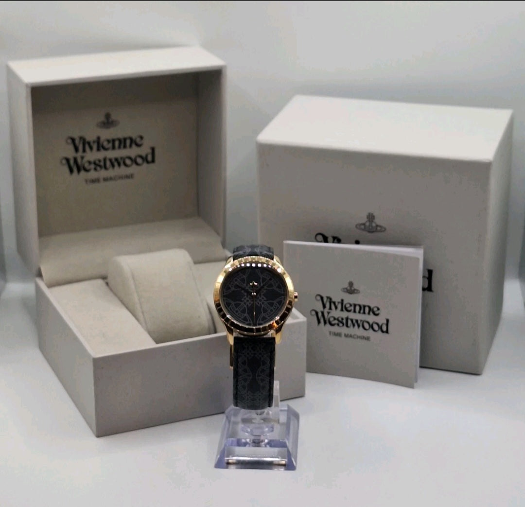 Vivienne Westwood Berkeley Womens Black Watch With Leather Strap - VV268GDBK