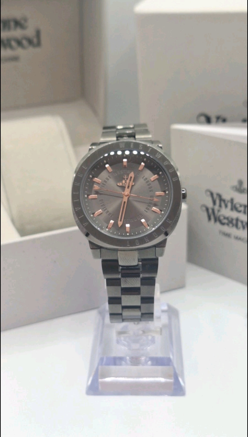Vivienne Westwood Mall Ladies Gunmetal Watch - Rose Gold - VV228GYGN