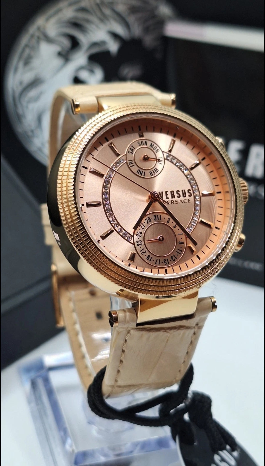 Versus Versace Star Ferry Rose Gold Watch With Swarovski Crystals - S79100017