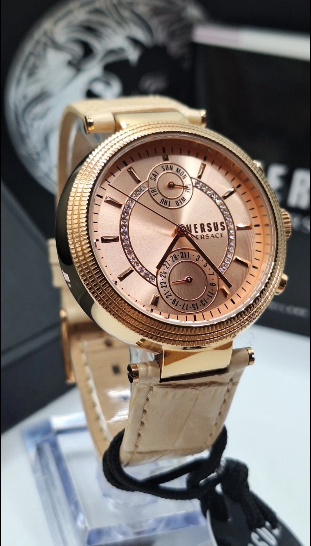 Versus Versace Star Ferry Rose Gold Watch With Swarovski Crystals - S79100017