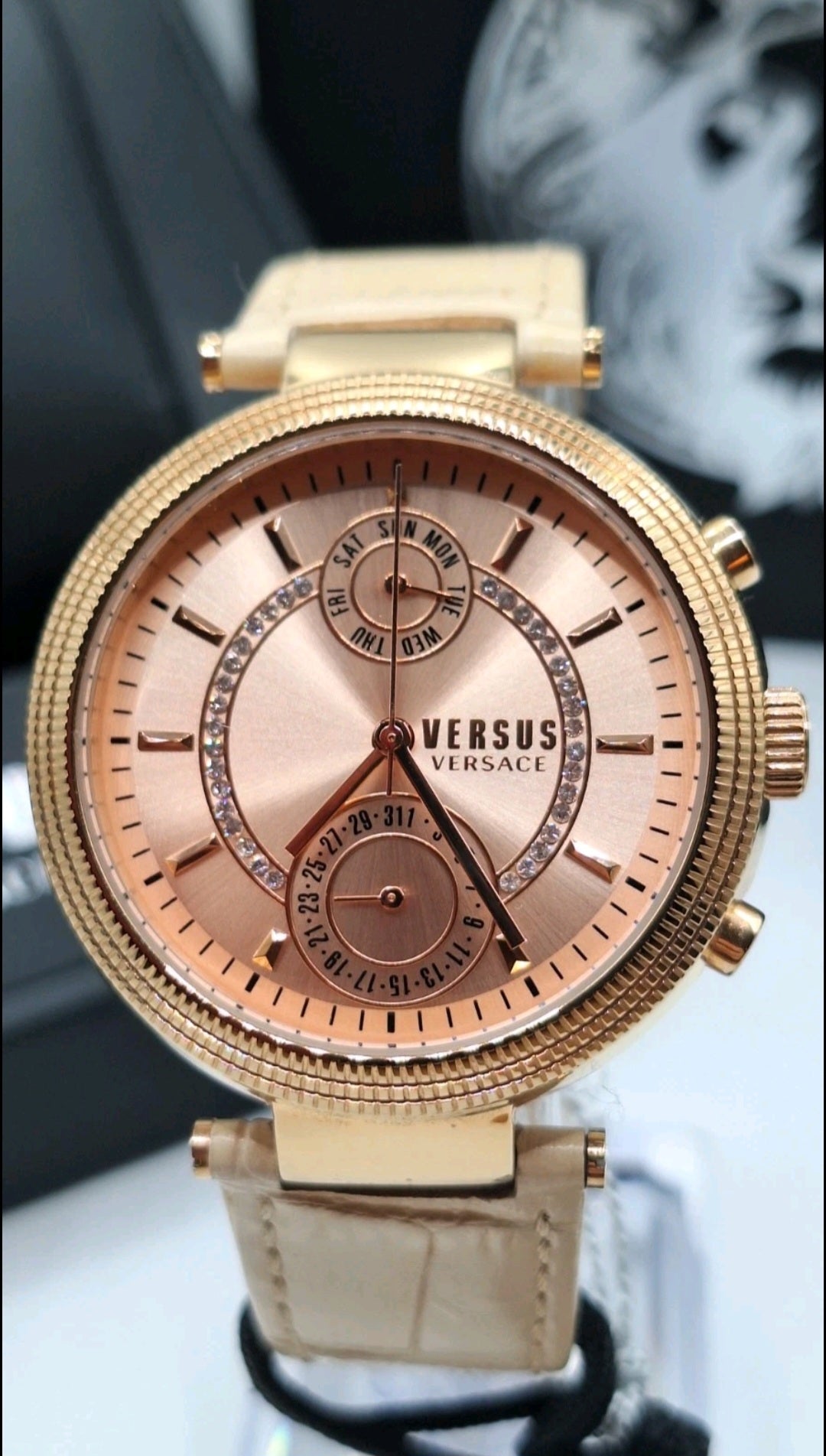 Versus Versace Star Ferry Rose Gold Watch With Swarovski Crystals - S79100017
