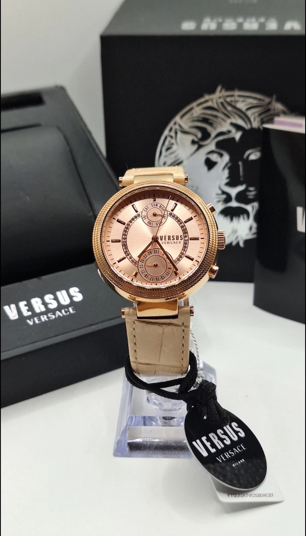Versus Versace Star Ferry Rose Gold Watch With Swarovski Crystals - S79100017