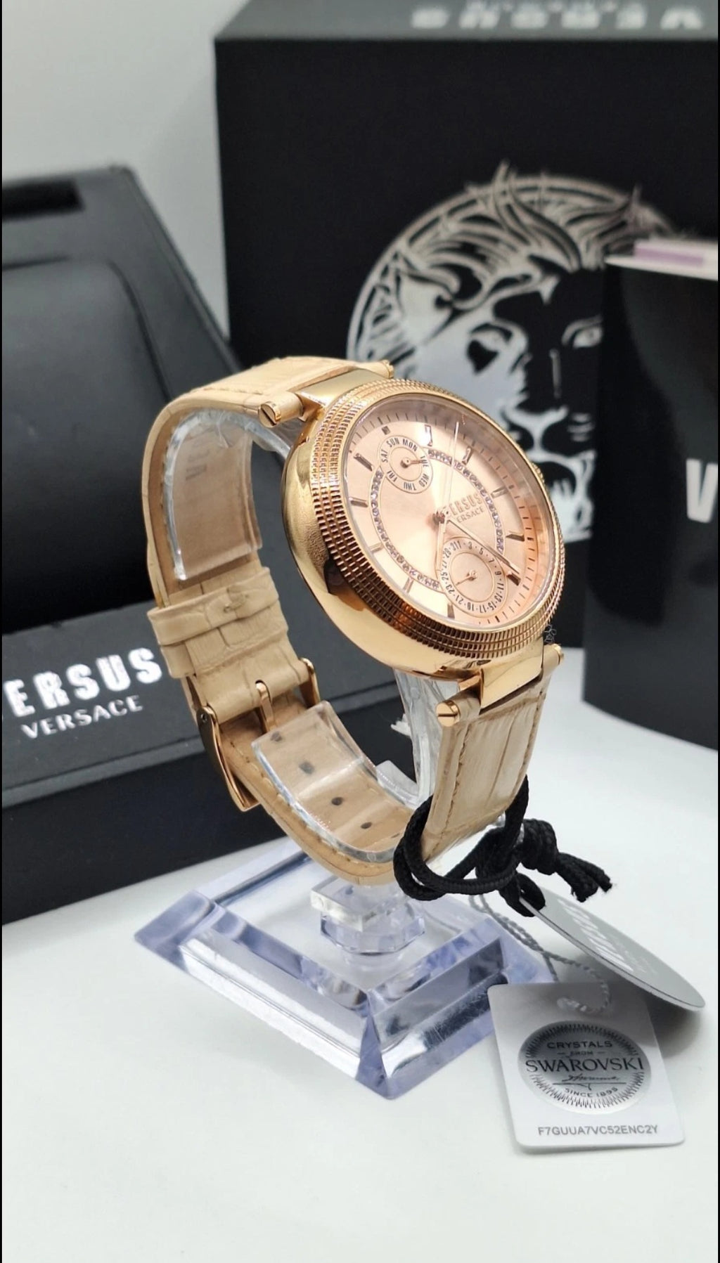 Versus Versace Star Ferry Rose Gold Watch With Swarovski Crystals - S79100017