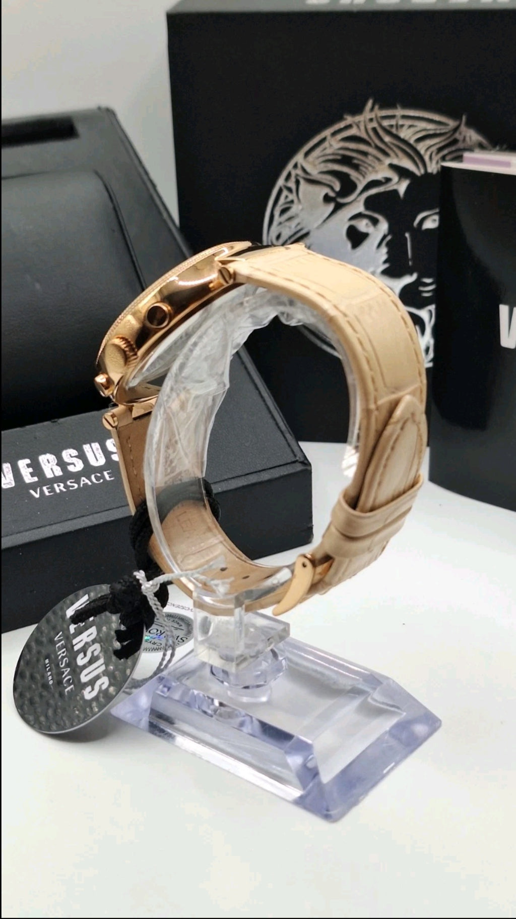 Versus Versace Star Ferry Rose Gold Watch With Swarovski Crystals - S79100017