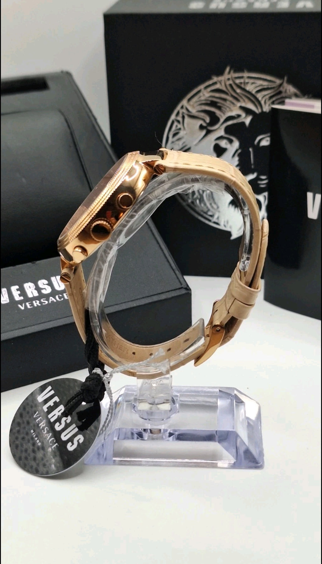 Versus Versace Star Ferry Rose Gold Watch With Swarovski Crystals - S79100017