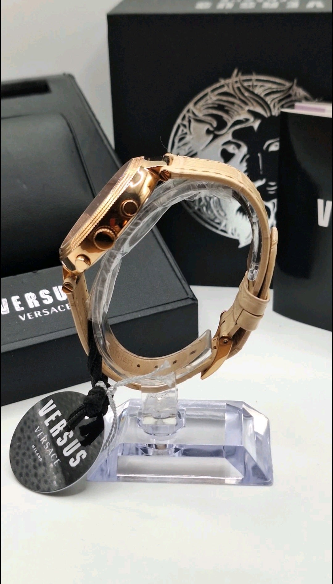 Versus Versace Star Ferry Rose Gold Watch With Swarovski Crystals - S79100017