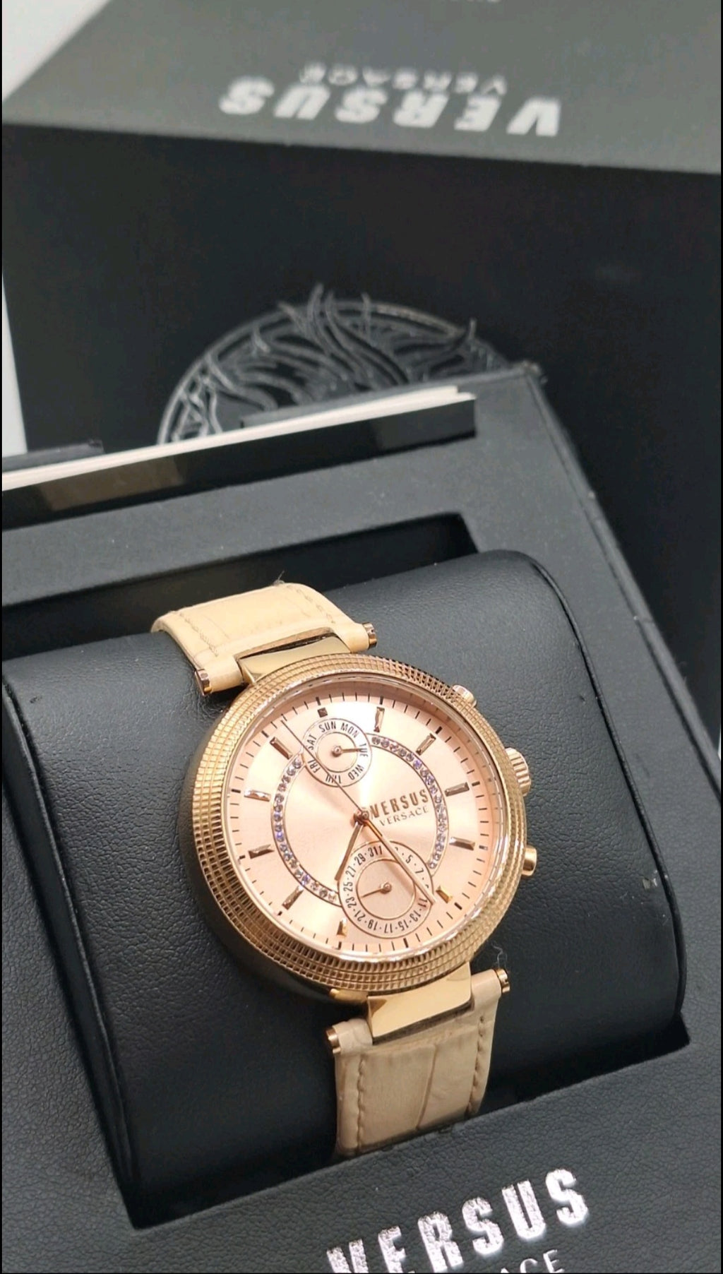Versus Versace Star Ferry Rose Gold Watch With Swarovski Crystals - S79100017