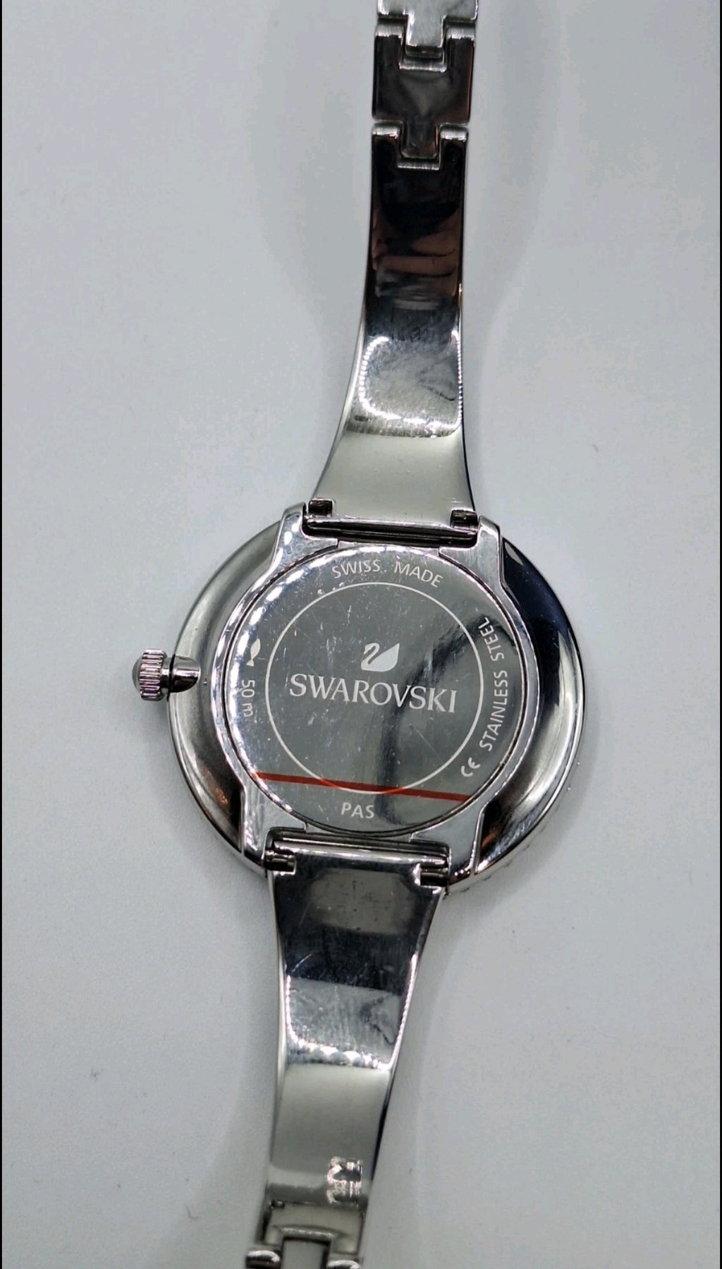 Swarovski Watch Ladies Silver Watch With Diamond Encrusted Bezel - 5483853
