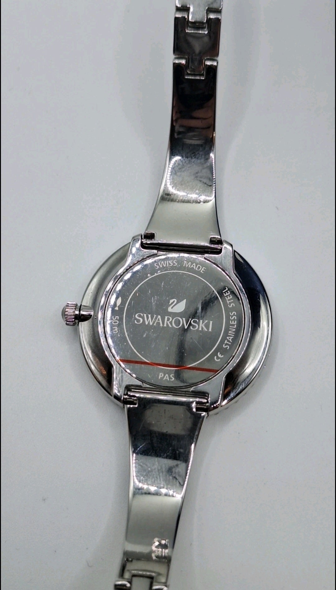 Swarovski Watch Ladies Silver Watch With Diamond Encrusted Bezel - 5483853